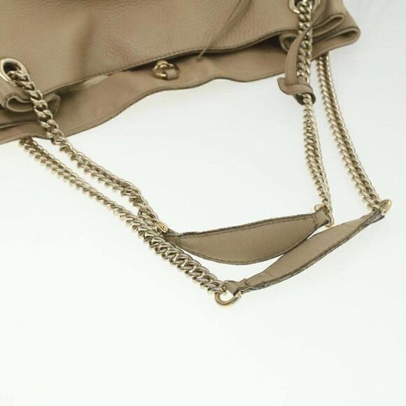 GUCCI Chain Soho Shoulder Bag Leather Beige - Picture 7 of 15